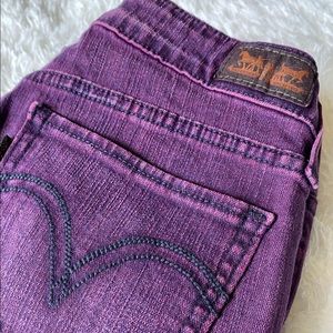 Levi’s 535 Legging Stretch Denim Violet Purple skinny jeans, women’s size 7M